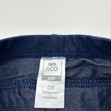 Load image into Gallery viewer, Girls Kids &amp; Co Baby, stretchy denim ruffle leggings / bottoms, EUC, size 00,  