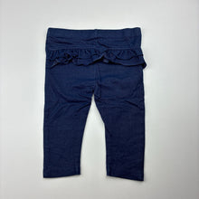 Load image into Gallery viewer, Girls Kids &amp; Co Baby, stretchy denim ruffle leggings / bottoms, EUC, size 00,  
