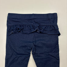 Load image into Gallery viewer, Girls Kids &amp; Co Baby, stretchy denim ruffle leggings / bottoms, EUC, size 00,  