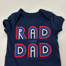 Load image into Gallery viewer, Boys Cotton On Baby, navy bodysuit / romper, dad, GUC, size 0000,  