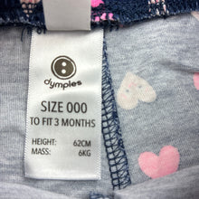 Load image into Gallery viewer, Girls Dymples, navy cotton shorts, elasticated, FUC, size 000,  