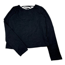 Load image into Gallery viewer, Girls Tilii, black stretchy long sleeve top, *missing glitter*, FUC, size 16,  