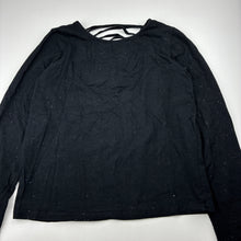 Load image into Gallery viewer, Girls Tilii, black stretchy long sleeve top, *missing glitter*, FUC, size 16,  