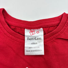 Load image into Gallery viewer, Girls B&amp;L, red cotton Christmas t-shirt / top, gingerbread, EUC, size 0,  