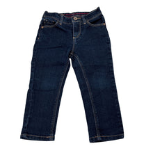 Load image into Gallery viewer, Girls Jordache, blue stretch denim jeans, Inside leg: 28.5cm, elasticated, GUC, size 2,  