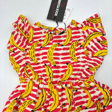Load image into Gallery viewer, Girls Rock Your Baby, cotton angel wing romper dress, bananas, NEW, size 000,  