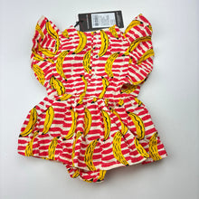 Load image into Gallery viewer, Girls Rock Your Baby, cotton angel wing romper dress, bananas, NEW, size 000,  