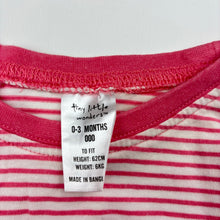 Load image into Gallery viewer, Girls Tiny Little Wonders, pink stripe cotton top, FUC, size 000,  
