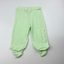 Load image into Gallery viewer, Unisex Chick Pea, green cotton footed leggings / bottoms, EUC, size 00,  