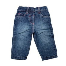 Load image into Gallery viewer, Girls M &amp; Co Baby, blue denim pants,elasticated, GUC, size 00,  