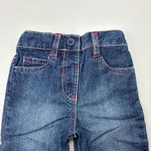 Load image into Gallery viewer, Girls M &amp; Co Baby, blue denim pants,elasticated, GUC, size 00,  