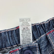Load image into Gallery viewer, Girls M &amp; Co Baby, blue denim pants,elasticated, GUC, size 00,  