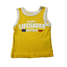 Load image into Gallery viewer, Unisex Between the Flags, yellow cotton singlet top, GUC, size 0,  