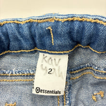 Load image into Gallery viewer, Girls Target, blue stretch denim jeans, adjustable, Inside leg: 30.5cm, GUC, size 2,  