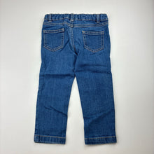 Load image into Gallery viewer, Girls Target, blue stretch denim jeans, adjustable, Inside leg: 30.5cm, GUC, size 2,  