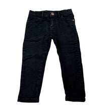 Load image into Gallery viewer, Girls Target, black stretch denim jeans, adjustable, Inside leg: 30cm, GUC, size 2,  