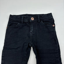Load image into Gallery viewer, Girls Target, black stretch denim jeans, adjustable, Inside leg: 30cm, GUC, size 2,  