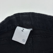 Load image into Gallery viewer, Girls Target, black stretch denim jeans, adjustable, Inside leg: 30cm, GUC, size 2,  