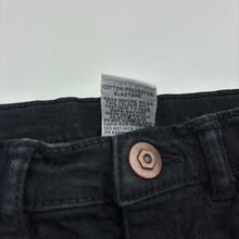 Load image into Gallery viewer, Girls Target, black stretch denim jeans, adjustable, Inside leg: 30cm, GUC, size 2,  