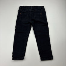 Load image into Gallery viewer, Girls Target, black stretch denim jeans, adjustable, Inside leg: 30cm, GUC, size 2,  