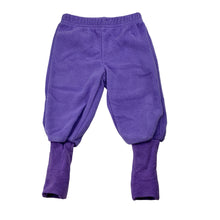 Load image into Gallery viewer, Unisex Snugabye, convert-a-foot purple fleece pants, GUC, size 3 months,  