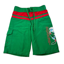 Load image into Gallery viewer, Boys NRL Official, South Sydney Rabbitohs board shorts, elasticated, FUC, size 4,  