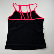 Load image into Gallery viewer, Girls Wave Zone, black swim top, leopard, EUC, size 14,  