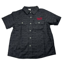 Load image into Gallery viewer, Boys H+T, vintage dark grey cotton short sleeve shirt, cars, EUC, size 4,  