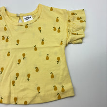 Load image into Gallery viewer, Girls Baby Berry, yellow cotton t-shirt / top, pears, FUC, size 0000,  