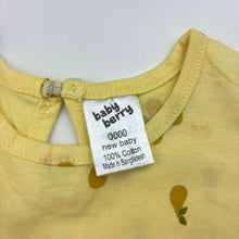 Load image into Gallery viewer, Girls Baby Berry, yellow cotton t-shirt / top, pears, FUC, size 0000,  
