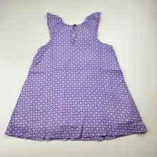Load image into Gallery viewer, Girls Dymples, lined purple cotton casual dress, EUC, size 1, L: 43cm