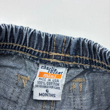 Load image into Gallery viewer, Boys Charlie Rocket, blue denim shorts, elasticated, GUC, size 6 months,  