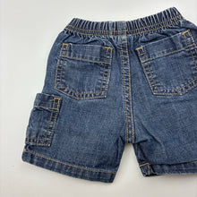 Load image into Gallery viewer, Boys Charlie Rocket, blue denim shorts, elasticated, GUC, size 6 months,  