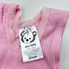 Load image into Gallery viewer, Girls Target, Baby,pink ribbed cotton singlet top, EUC, size 0000,  