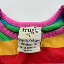 Load image into Gallery viewer, Girls Frugi, rainbow stripe organic cotton blend dress, wash fade, FUC, size 1, L: 41cm