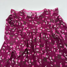 Load image into Gallery viewer, Girls Carters, fleece lined floral long sleeve dress, EUC, size 1-2, L: 42cm