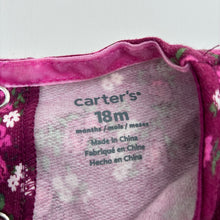 Load image into Gallery viewer, Girls Carters, fleece lined floral long sleeve dress, EUC, size 1-2, L: 42cm