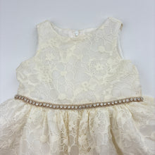 Load image into Gallery viewer, Girls Biscotti Baby Collezioni, lined floral lace formal / party dress, GUC, size 12 months, L: 47cm