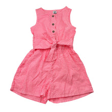 Load image into Gallery viewer, Girls St Bernard, pink stripe lightweight playsuit, EUC, size 5,  