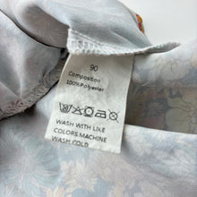 Load image into Gallery viewer, Girls lightweight, floral overalls dress, EUC, size 2, L: 47cm