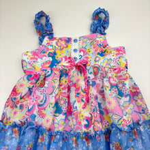 Load image into Gallery viewer, Girls Jona Michelle, lined lightweight floral summer dress, EUC, size 6, L: 60cm