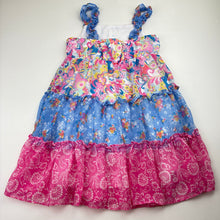 Load image into Gallery viewer, Girls Jona Michelle, lined lightweight floral summer dress, EUC, size 6, L: 60cm