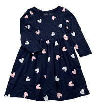 Load image into Gallery viewer, Girls KID, navy cotton long sleeve dress, GUC, size 3, L: 54cm