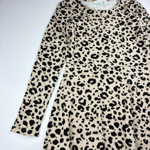 Load image into Gallery viewer, Girls Tilii, animal print stretchy ribbed long sleeve dress, EUC, size 12, L: 75cm