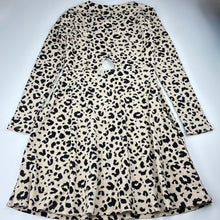 Load image into Gallery viewer, Girls Tilii, animal print stretchy ribbed long sleeve dress, EUC, size 12, L: 75cm