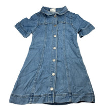 Load image into Gallery viewer, Girls Cotton On, soft feel denim shirt dress, EUC, size 5, L: 56cm