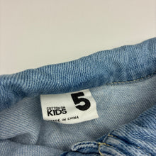 Load image into Gallery viewer, Girls Cotton On, soft feel denim shirt dress, EUC, size 5, L: 56cm