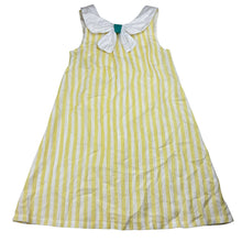 Load image into Gallery viewer, Girls Bebe Zoo, yellow &amp; white stripe sleeveless dress, armpit to armpit: 31.5cm, EUC, size 5-6, L: 61cm