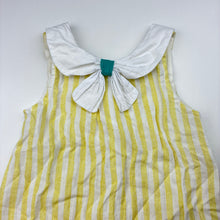 Load image into Gallery viewer, Girls Bebe Zoo, yellow &amp; white stripe sleeveless dress, armpit to armpit: 31.5cm, EUC, size 5-6, L: 61cm