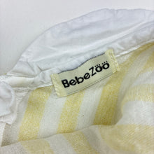 Load image into Gallery viewer, Girls Bebe Zoo, yellow &amp; white stripe sleeveless dress, armpit to armpit: 31.5cm, EUC, size 5-6, L: 61cm